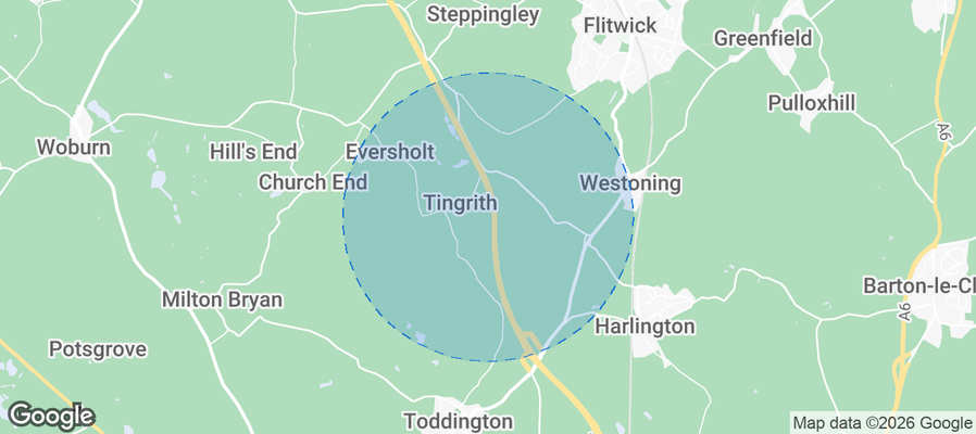 Central Bedfordshire Airbnb map